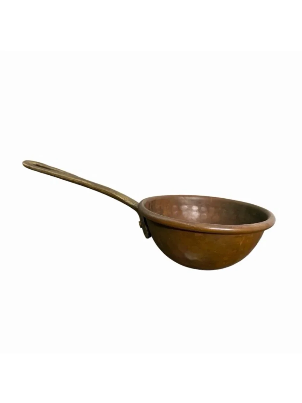 Vintage Hammered Copper Serving Ladle Brass Handle 11”